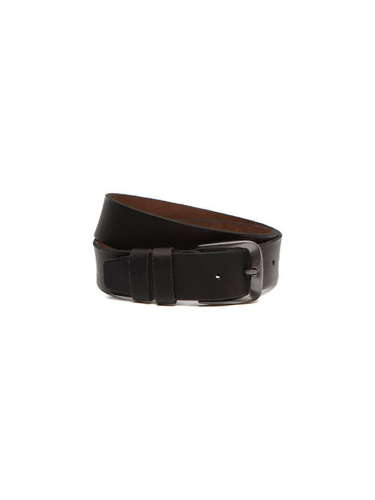 The Chesterfield Brand Men's Knitted Leather Wide Elastic Belt Black