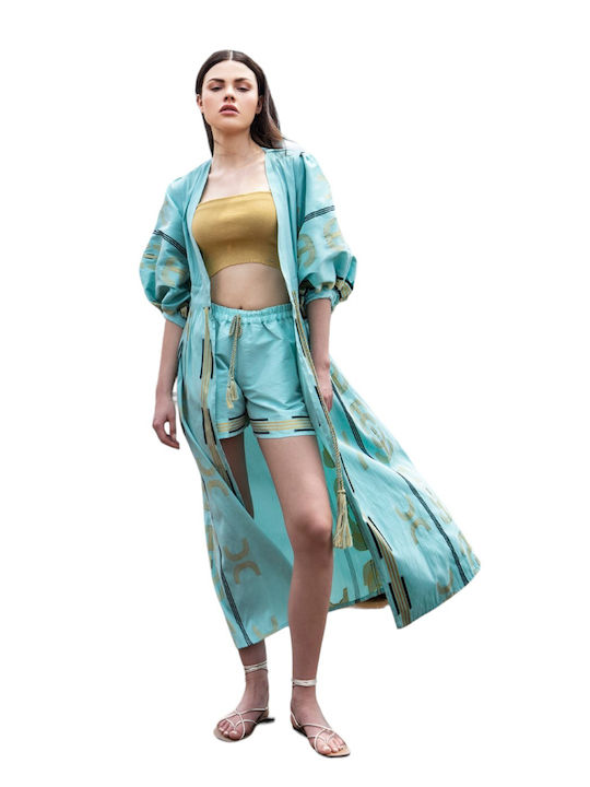 Aggel Feminin Kimono de Plajă Blue