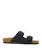 Leather Women's Flat Sandals Anatomic in Black Color