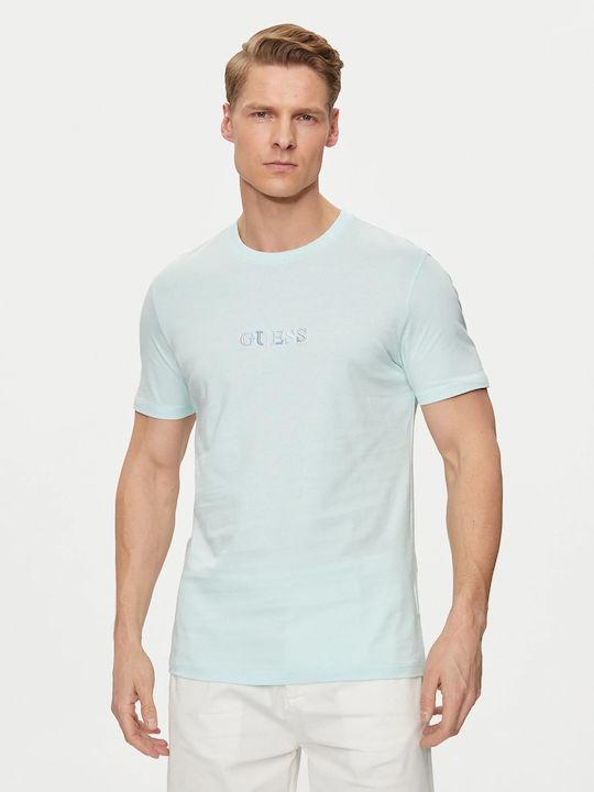 Guess Men's Short Sleeve T-shirt Turquoise
