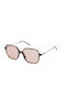 Zadig & Voltaire Women's Sunglasses with Brown Tartaruga Frame and Pink Lens