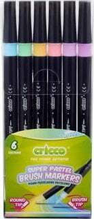 Cricco Cricco Stilouri cu pensulă cu două fețe, 6 culori, carcasa din PVC 0|0