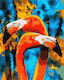 Painting By Numbers Orange Flamingo 40x50