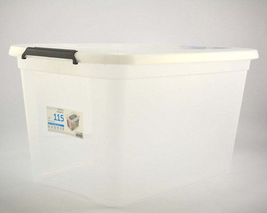 Kunststoff Aufbewahrungsbox mit Rollen und Deckel Transparent 78x53x43cm 1Stück