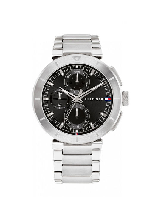 Ρολόι Tommy Hilfiger Troy Multifunction Ασημί Μπρασελέ 1792116