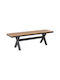 Bench Outdoor Metal Gray 150x36x45cm