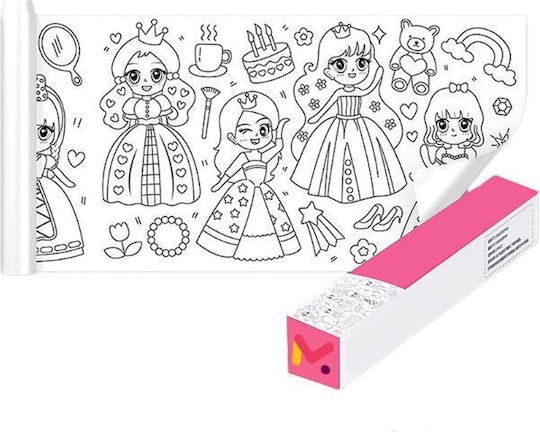 Rola de hârtie autoadezivă tăietoare pentru desenat și colorat 3m X 30 cm Design Prințesă