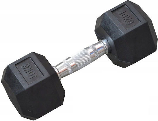 Eb Fit Hexagon Rubber Dumbbell 1 x 10kg