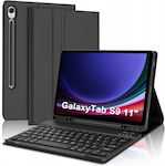 Klappdeckel mit Tastatur Englisch US Schwarz Samsung Galaxy Tab S9 11'' SM-X710/X716B 48517