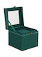 Jewelry Box Velvet Green Mirror 12x12x12 Cm Springos