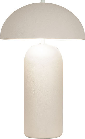 Zambelis Lights Ceramic Table Lamp for Socket E27 with White Shade and Base