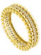 Leisure Metal Gold Plated Ring White Zircon 0.6 Cm 04l15-00424