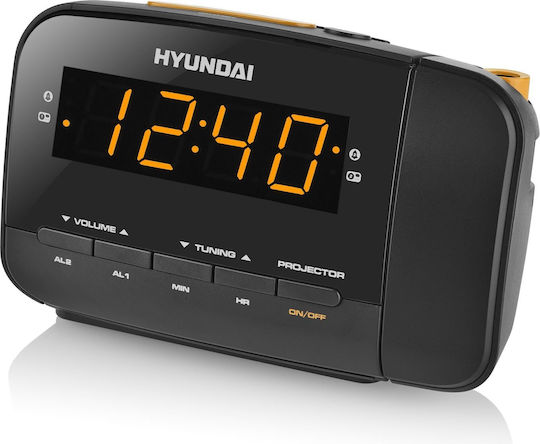 Hyundai Rac481pllbo Tabletop Digital Clock with Alarm & Radio Black HY-RAC481PLLBO