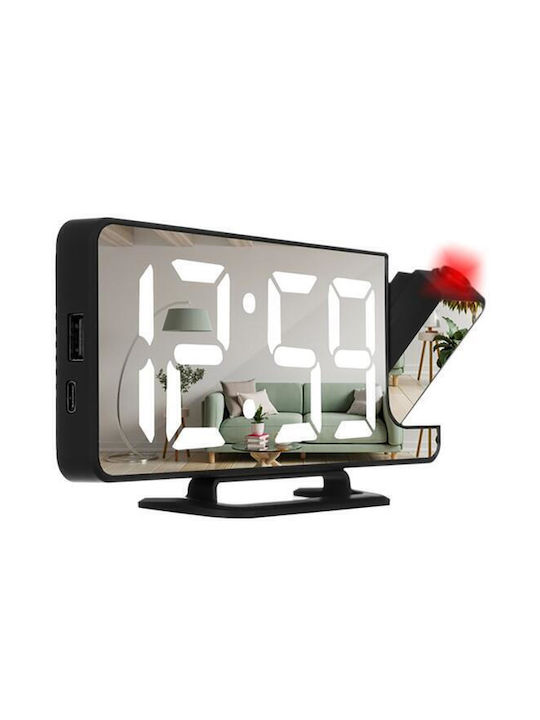 Tabletop Digital Clock with Alarm Black