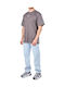 Ανδρικό Παντελόνι Τζιν με Loose Baggy Εφαρμογή Bleached Blue