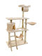Funfit Scratching Post Cat Trees Beige 5 levels Height 140cm