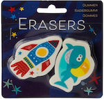 "Shark-Missile" Erasers Set of 2 Pieces