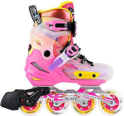 Micro Kids Adjustable Inline Rollers Pink