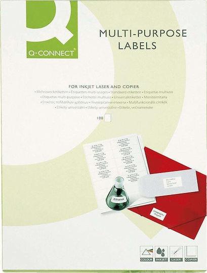 Q-Connect Self-Adhesive Rectangular A4 Labels 52.5x21.2mm
