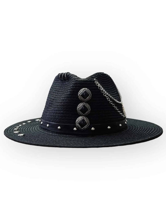 Kamar Wicker Women's Hat Black