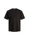 Jack & Jones T-shirt Bărbătesc cu Mânecă Scurtă Negru