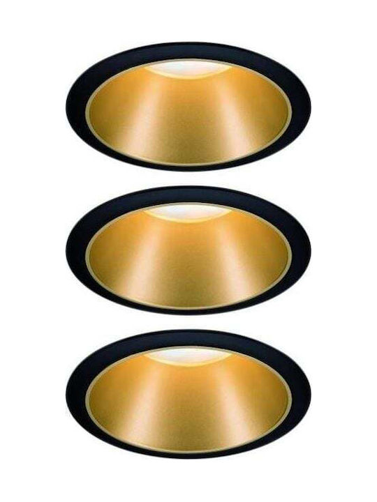 Paulmann Rechteckig Kunststoff Einbau Spot mit integriertem LED und Warmweißes Licht Schwarz 6x3cm. 1Stück