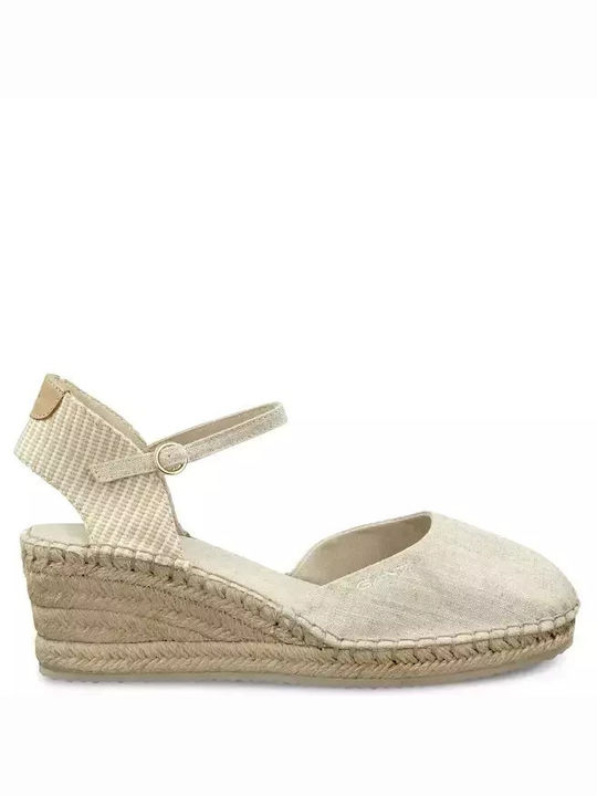 Gant Platforme dama în stil espadrile Bej