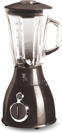 Berlinger Haus Μπλέντερ με Γυάλινη Κανάτα 1.5 lt 600W Γκρι BH-9284