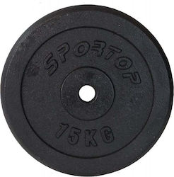 Sportop Δίσκος Μεταλλικός 1 x 15kg Φ26mm Sportop Δίσκος Μεταλλικός 1 x 15kg Φ26mm