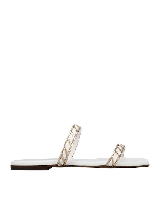 Kalogirou Leder Flache Sandalen für Damen in We...