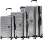 Dream House Travel Bags Hard Silver with 4 Wheels Set 3pcs