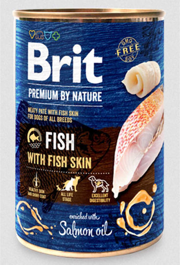 Brit Premium by Nature Wet Dog Food in Cans with Fish Grain-Free & Gluten Free 800g