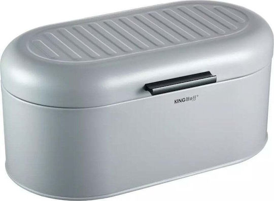 KING Hoff Bread Box with Lid Inox Gray 34x20x15.5cm