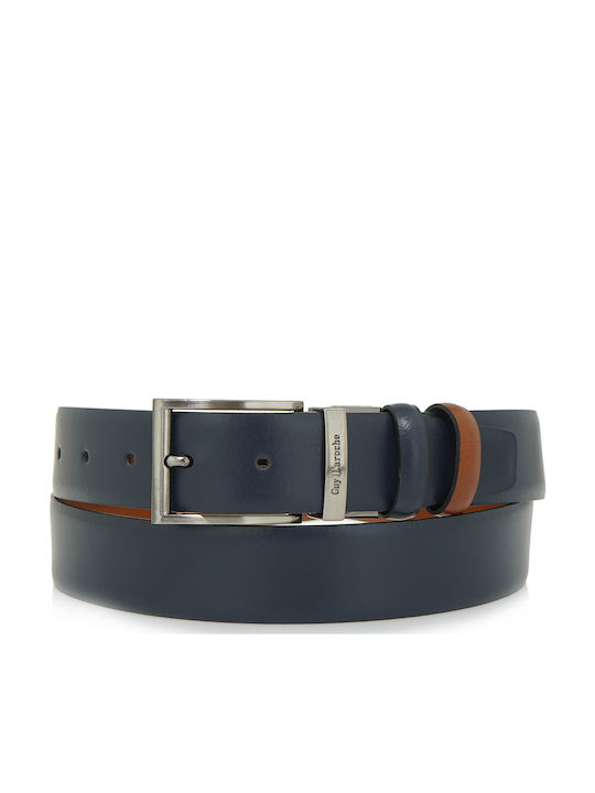 Wide Men's Belt Leather Double Sided Brown