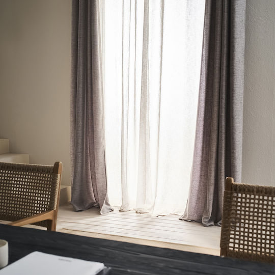 Gofis Home Κουρτίνα με Τρουκς Magna 495 Γκρι 140x280εκ.