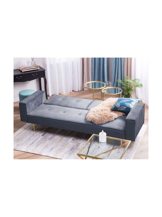 Dreisitzer Sofa Samt Gray 218x56x80cm