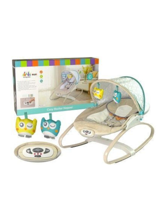 Lean Toys Electric Relax Bebeluș 2 în 1 cu Muzică și Vibrații Bej pentru Copil până la 18kg