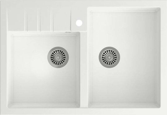 Quadron Ένθετος Νεροχύτης Inox ΜxΠ Λευκός 5903242539930