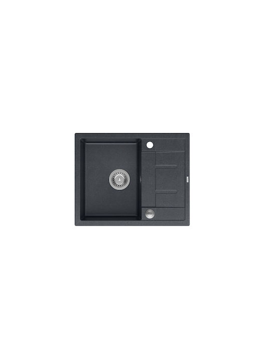 GraniteQ Morgan Drop-In Sink Inox W62xD50cm Black