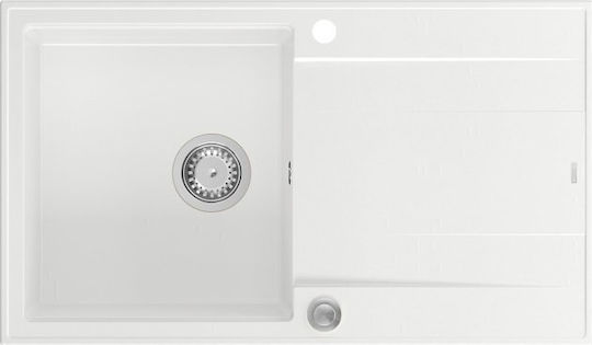 GraniteQ Evan 111 Ένθετος Νεροχύτης Inox Μ86xΠ50cm Λευκός