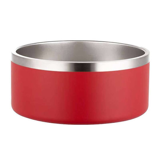Edelstahl Schalen Futter für Hund 2x in Rot Farbe