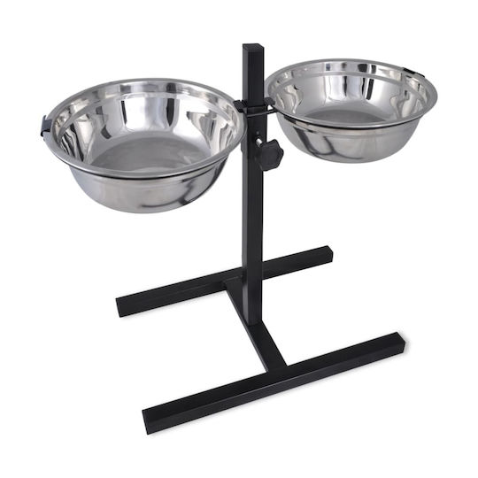 vidaXL Stainless Steel Food & Water Bowl for Dog & Cat 2 x 1lt 10cm 2 Pieces