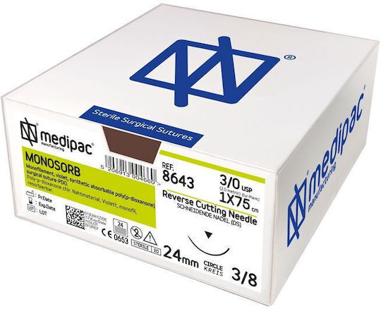 Naht MONOSORB 3/0 75cm 26mm 3/8 Kreis Schneidend