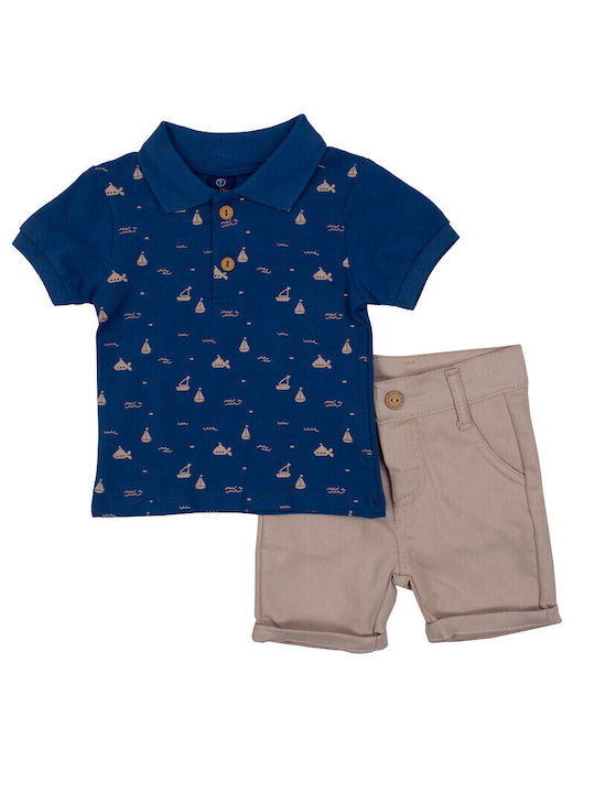 Papillon Kids Set pentru copii cu Șorturi Vara 2buc Blue