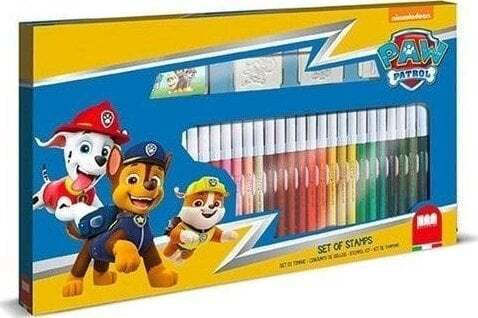 Painting Set 41 Pieces 3 Stamps Ink 36 Crayons Activity Book Paw Patrol Multiprint