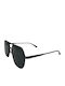 V-store Unisex Sunglasses with Black Metal Frame and Black Polarized Mirror Lens POL7701-01