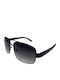 V-store Men's Sunglasses with Black Metal Frame and Gray Gradient Lens