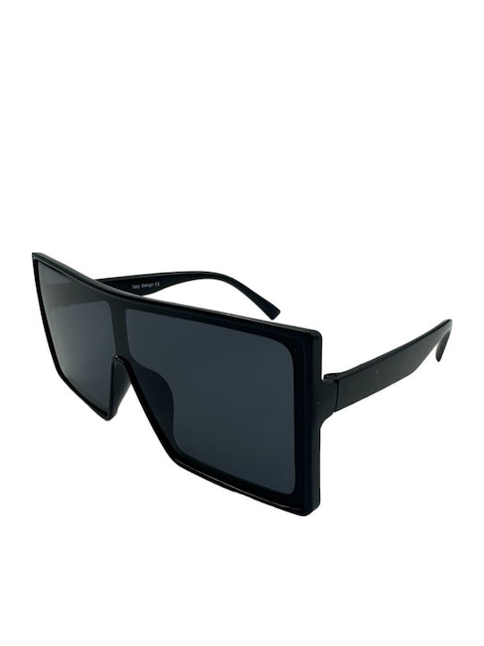 V-store Unisex Γυαλιά Ηλίου με Μαύρο Κοκκάλινο Σκελετό και Μαύρο Φακό