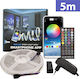 Sunshine Rezistent la apă Inteligent Bandă LED 12V RGB Lumină 5m Tip SMD5050 cu Telecomandă