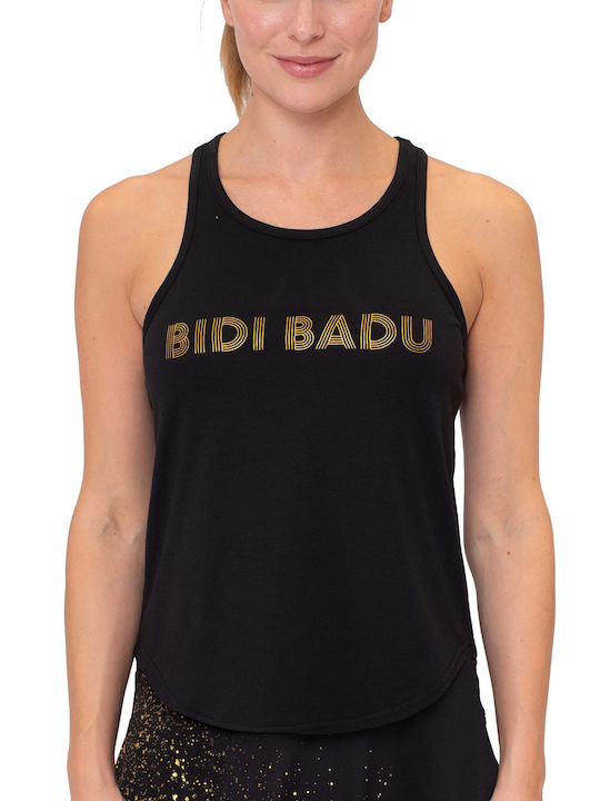 Bidi Badu Damen Sportliches Bluse Ärmellos Schnell trocknend Black / Gold